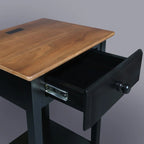 Table de chevet en bois massif 1 tiroir avec ports USB