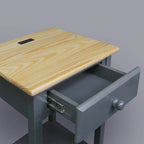 Table de chevet en bois massif 1 tiroir avec ports USB