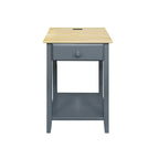Table de chevet en bois massif 1 tiroir avec ports USB