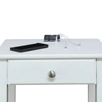 Table de chevet en bois massif 1 tiroir avec ports USB