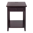 Table de chevet en bois massif 1 tiroir avec ports USB