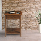Table de chevet en bois massif 1 tiroir avec ports USB