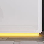 Table de chevet LED blanche moderne Tables de chevet laquées brillantes avec 2 tiroirs