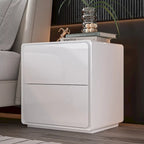 Table de chevet LED blanche moderne Tables de chevet laquées brillantes avec 2 tiroirs