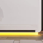 Table de chevet LED blanche moderne Tables de chevet laquées brillantes avec 2 tiroirs