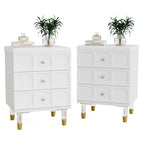 Table de chevet avec 3 tiroirs, table d'appoint de chambre haute avec rangement pour chambre à coucher, salon