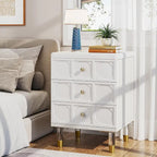 Table de chevet avec 3 tiroirs, table d'appoint de chambre haute avec rangement pour chambre à coucher, salon