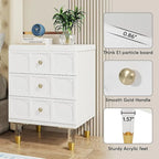Table de chevet avec 3 tiroirs, table d'appoint de chambre haute avec rangement pour chambre à coucher, salon