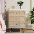 Table de chevet avec 3 tiroirs, table d'appoint de chambre haute avec rangement pour chambre à coucher, salon