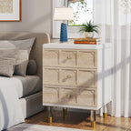 Table de chevet avec 3 tiroirs, table d'appoint de chambre haute avec rangement pour chambre à coucher, salon