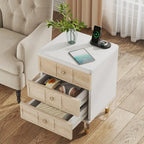 Table de chevet avec 3 tiroirs, table d'appoint de chambre haute avec rangement pour chambre à coucher, salon