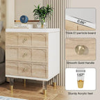 Table de chevet avec 3 tiroirs, table d'appoint de chambre haute avec rangement pour chambre à coucher, salon