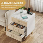 Table de chevet avec 3 tiroirs, table d'appoint de chambre haute avec rangement pour chambre à coucher, salon