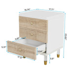 Table de chevet avec 3 tiroirs, table d'appoint de chambre haute avec rangement pour chambre à coucher, salon
