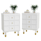 Table de chevet avec 3 tiroirs, table d'appoint de chambre haute avec rangement pour chambre à coucher, salon