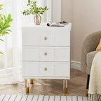 Table de chevet avec 3 tiroirs, table d'appoint de chambre haute avec rangement pour chambre à coucher, salon