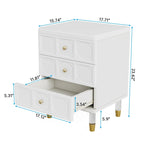 Table de chevet avec 3 tiroirs, table d'appoint de chambre haute avec rangement pour chambre à coucher, salon