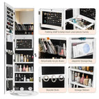 Coiffeuse-armoire à bijoux pivotante à 360° avec miroir pleine longueur - S.O.