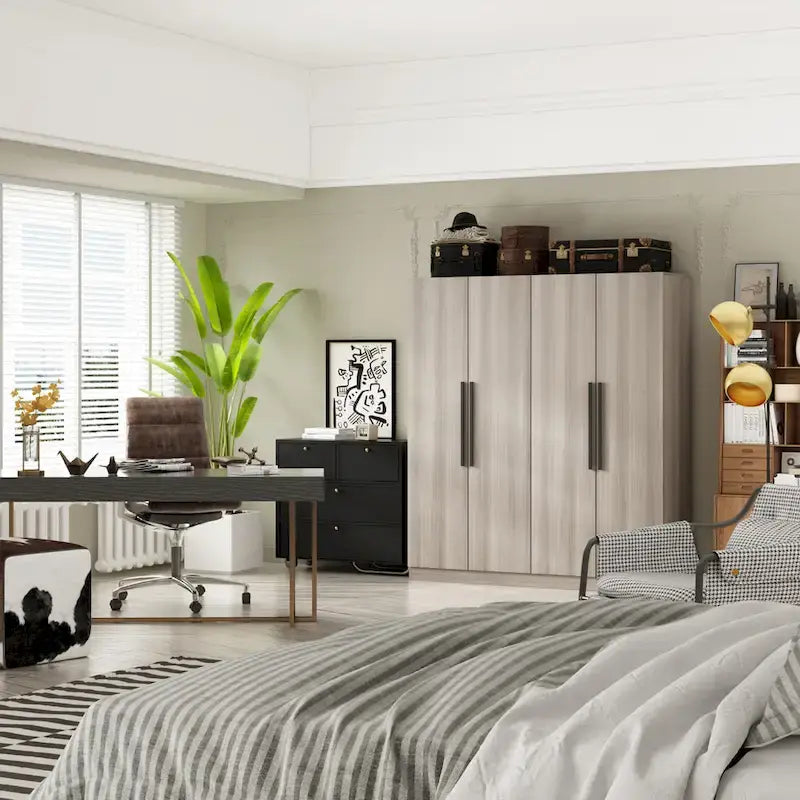Grande armoire de chambre à coucher 4 portes