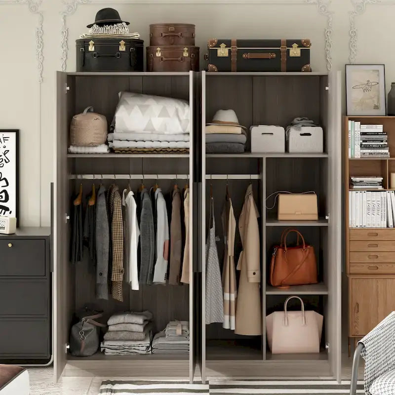 Grande armoire de chambre à coucher 4 portes
