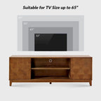 Meuble TV moderne avec 2 tiroirs et portes coulissantes pour téléviseurs jusqu'à 78 pouces