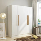 Modern Freestanding Solid Wood Wardrobe Clo With Storage Shelves