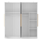 Armoire moderne autoportante en bois massif avec étagères de rangement