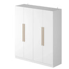 Armoire moderne autoportante en bois massif avec étagères de rangement