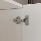 Armoire moderne autoportante en bois massif avec étagères de rangement