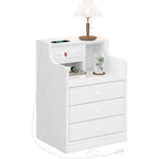 Table de chevet 3 tiroirs avec station de charge pour chambre à coucher