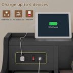 Table de chevet 3 tiroirs avec station de charge pour chambre à coucher