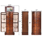 Grande boîte de rangement à bijoux en bois - 17 x 12 x 39.5 (L x l x H)