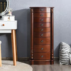 Grande boîte de rangement à bijoux en bois - 17 x 12 x 39.5 (L x l x H)