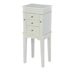 Antique White Jewelry Armoire Cabinet Organizer - N/A