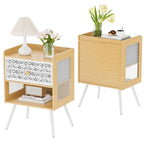 Table de chevet en bois avec pieds en métal - Lot de 2