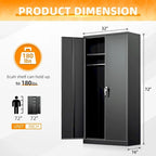 Armoire de rangement en métal verrouillable de 72 po de haut avec tringle de suspension pour garage, salle de sport, bureau à domicile