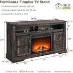 Meuble TV Cheminée de Ferme, Meuble Multimédia, Console Multimédia