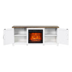 Meuble TV de ferme avec cheminée électrique de 58 po, console pour téléviseurs jusqu'à 65 po