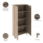 Armoire de rangement haute avec portes et étagères