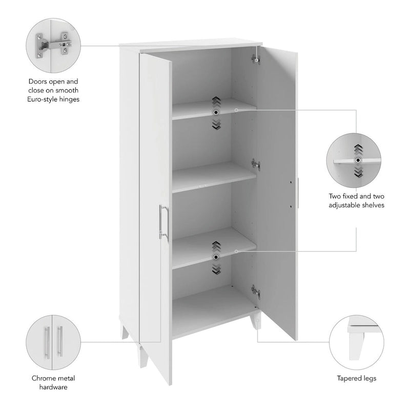 Armoire de rangement haute avec portes et étagères
