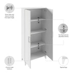 Armoire de rangement haute avec portes et étagères