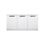Bahut/Meuble de classement contemporain 3 portes aspect bois blanc