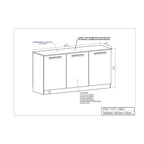Bahut/Meuble de classement contemporain 3 portes aspect bois blanc