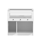 Vitrine avec plateau en verre trempé et rangement verrouillable – 39,4