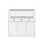 Vitrine avec plateau en verre trempé et rangement verrouillable – 39,4