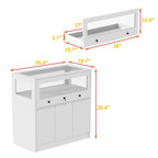 Vitrine avec plateau en verre trempé et rangement verrouillable – 39,4
