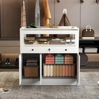Vitrine avec plateau en verre trempé et rangement verrouillable – 39,4