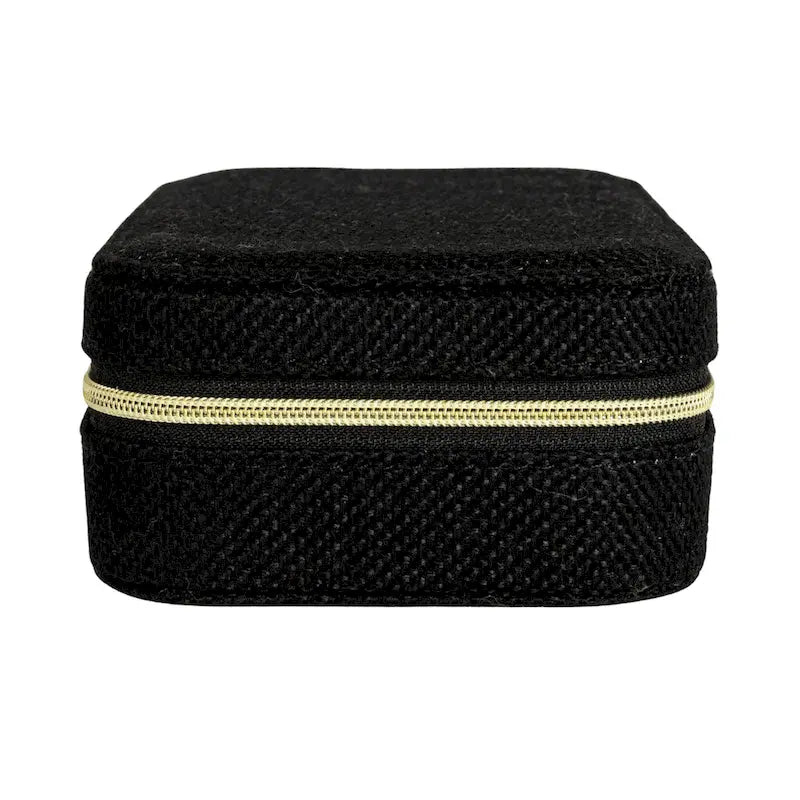 Boîte de rangement de bijoux de voyage en tissu - 7,1L x 3,9l x 2,0H