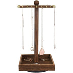 Organisateur de bijoux rotatif en bois - P