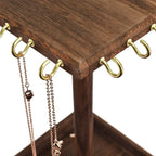Organisateur de bijoux rotatif en bois - P